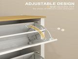 Slim Shoe Cabinet, Narrow Shoe Cupboard with 3 Flip Drawers, Adjustable Shelves for 18 Pairs of T3398P343312