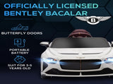 Bentley Bacalar Licensed 12V Kids Electric Car, with Remote Control, White T3398P348390
