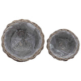 Planter Basket with Storage 2 pcs Grey Lacak Rattan 42020959