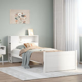 Bookcase Bed without Mattress White 100x200cm Solid Wood Pine 3322454