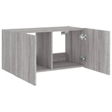 TV Wall Cabinet with LED Lights Grey Sonoma 80x35x41 cm 837321