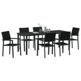 Garden Dining Set 7 pcs Black Powder-Coated Steel 3379154