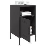 ZNTS Bedside Cabinets 2 pcs Black 36x39x68 cm Steel 843067