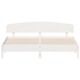 Bed Frame without Mattress White 200x200 cm Solid Wood Pine 3207194