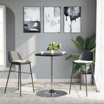 ZNTS Bar Table Black 60x60x90 cm Engineered Wood and Chromed Steel 4007193