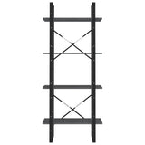 4-Tier Book Cabinet Grey 60x30x140 cm Solid Pine Wood 806444