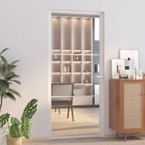Interior Door 93x201.5 cm White ESG Glass and Aluminium 350570