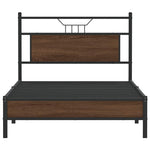 Bed Frame without Mattress Brown Oak 100x200 cm Engineered Wood 4106993