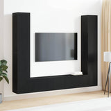 TV Cabinet Set 6 pcs Black oak Large Engineered wood 3393199