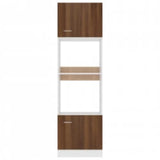 Microwave Cabinet Lyon Brown Oak 60x57x207 cm Engineered Wood 3334022