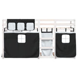 Bunk Bed without Mattress White&Black 90x190 cm Single Solid Wood Pine 3283907