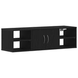 Wall Shelf with Door Black Oak 140 x 41 x 75 cm Engineered Wood 862601