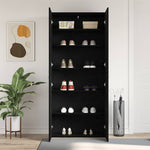 Shoe Cabinet with Door Black 80 x 35.5 x 180 cm Engineered wood 3333845