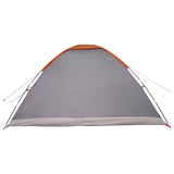 Camping Tent Grey and Orange 6-Person Polyester and Steel 42028654