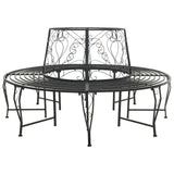 Tree Bench 8-Seater 160 x 89 cm Steel Black Round 42029531