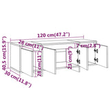 TV Cabinet Concrete Grey 120x30x40.5 cm Engineered Wood 809579