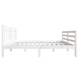 Bed Frame without Mattress White Double Solid Wood 3100630