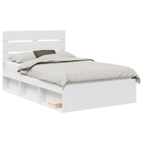 Bed Frame with Headboard White 120 x 190 cm Solid Pine Wood 3411768