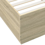 Bed Frame with LED without Mattress Sonoma Oak 100x200 cm 3209627