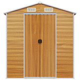 Garden Shed Light Brown 191x810x198 cm Galvanised Steel 3188283