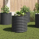 Garden Raised Bed 80x80x81 cm Galvanised Steel Grey 45525
