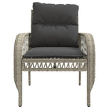 4 Piece Garden Sofa Set with Cushions Light Grey Poly Rattan 368732