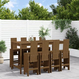 9 Piece Garden Bar Set Honey Brown Solid Wood Pine 3157790