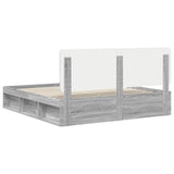 Bed Frame Grey Sonoma 180 x 200 cm Solid Pine Wood 3412457