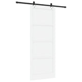 Sliding Door White and Black 93 x 232 cm Solid Pine Wood 3333519