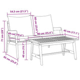 Bistro Set with Cushion 2 pcs Oil Natural Solid Acacia Wood 4106458