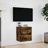 TV Wall Cabinet with LED Lights Smoked Oak 41x31x45 cm 852279
