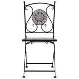 Garden Chair Set of 2 Grey Powder-coated iron and ceramic 46716