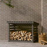 Firewood Rack Grey 108x73x79 cm Solid Wood Pine 822229