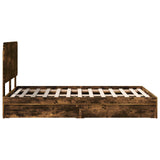 Storage Bed with Drawer Smoked Oak 120 x 200 cm Engineered Wood 3412704