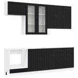 Kitchen Unit LUCCA 8 pcs Black Engineered Wood 3438144