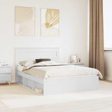 Bed Frame with Headboard White 160 x 200 cm Solid Pine Wood 3409735