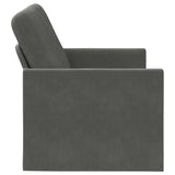 2 Seater Sofa Dark Grey 130 x 81 x 82 cm Corduroy Fabric 42041068