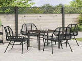 Garden Dining Set 5 pcs Black Poly Rattan 3380842