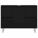 Bathroom Cabinet Black 80x33x60 cm Engineered Wood 831653