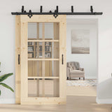 Sliding Door Hardware Kit 213,5 cm Steel Black 3295736