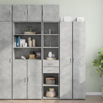 Slim Storage Cabinet Concrete Grey 40x42.5x225 cm Engineered Wood 3281283