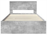 Bed Frame Concrete Grey 120 x 123 cm Engineered Wood 3408882