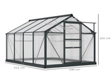 6 x 8ft Polycarbonate Greenhouse, Large Walk-In Green House with Slide Door and Window, Garden T3398P377663