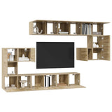10 Piece TV Cabinet Set Sonoma Oak Engineered Wood 3079039
