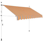ZNTS Manual Retractable Awning 300 cm Yellow and Blue Stripes 43228