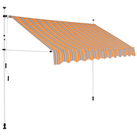 ZNTS Manual Retractable Awning 300 cm Yellow and Blue Stripes 43228
