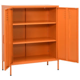 Storage Cabinet Orange Steel Medium Storage Cabinet Rectangular 336165