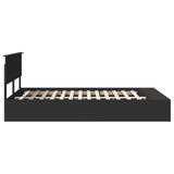 Bed Frame with Shelf Manual Black 150 x 200 cm Engineered Wood 3408355