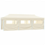 Folding Pop-up Party Tent with 8 Sidewalls 870x291x315 cm Cream 44976