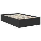 Bed Frame with Headboard Black 120 x 200 cm Engineered Wood 3408691
